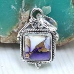 Purple Rose Dahlia 0.75" 925 Sterling Silver Pendant (RS33-76)