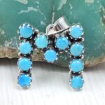 "M" Alphabet Kingman Turquoise 0.75" 925 Sterling Silver Pendant (RS29-325)