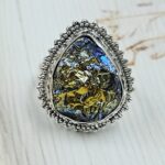 Titanium Druzy Size US 9 925 Sterling Silver Ring (RS10-318)