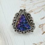 Titanium Druzy Size US 8 925 Sterling Silver Ring (RS10-315)
