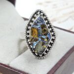 Titanium Druzy Size US 8 925 Sterling Silver Ring (RS10-309)