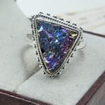 Titanium Druzy Size US 9 925 Sterling Silver Ring (RS10-319)