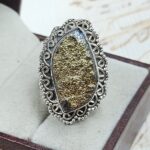 Titanium Druzy Size US 7 925 Sterling Silver Ring (RS10-321)