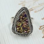 Titanium Druzy Size US 8 925 Sterling Silver Ring (RS10-312)