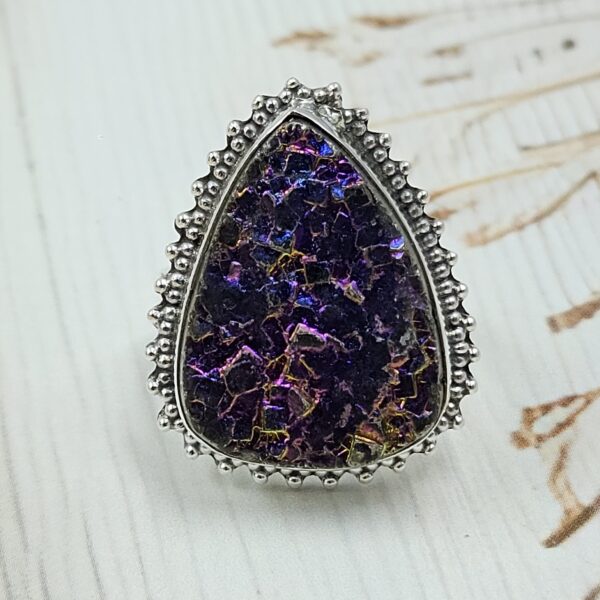 Titanium Druzy Size US 9 925 Sterling Silver Ring (RS10-317)