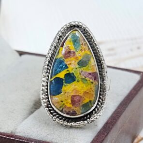 Apatite & Ruby Composite Size US 6 925 Sterling Silver Ring (RS9-280)