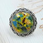 Apatite & Ruby Composite Size US 9 925 Sterling Silver Ring (RS9-286)