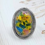 Apatite & Ruby Composite Size US 8 925 Sterling Silver Ring (RS9-296)