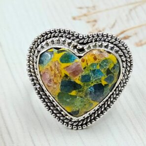 Apatite & Ruby Composite Size US 8 925 Sterling Silver Ring (RS9-302)