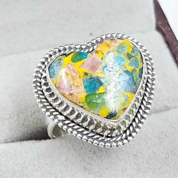 Apatite & Ruby Composite Size US 8 925 Sterling Silver Ring (RS9-302) - Image 2