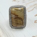 Picture Jasper Size US 8 925 Sterling Silver Ring (REXT73-312)
