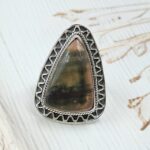 Imperial Jasper Size US 8 925 Sterling Silver Ring (REXT73-327)