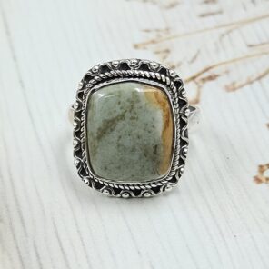 Imperial Jasper Size US 8 925 Sterling Silver Ring (REXT73-330)