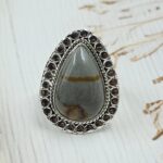 Imperial Jasper Size US 8 925 Sterling Silver Ring (REXT73-331)