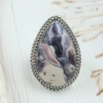 leopard Jasper Size US 8 925 Sterling Silver Ring (REXT73-332)