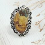 Picture Jasper Size US 7 925 Sterling Silver Ring (REXT73-311)