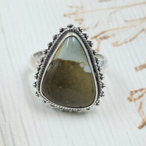 Imperial Jasper Size US 9 925 Sterling Silver Ring (REXT73-326)