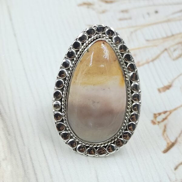 Picture Jasper Size US 9 925 Sterling Silver Ring (REXT73-316)