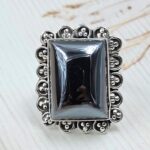Shungite Size US 7 925 Sterling Silver Ring (RS56-101)