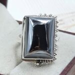 Shungite Size US 8 925 Sterling Silver Ring (RS56-105)