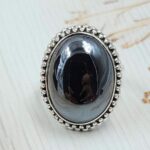 Shungite Size US 7 925 Sterling Silver Ring (RS56-107)