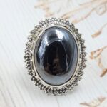 Shungite Size US 6 925 Sterling Silver Ring (RS56-111)