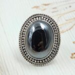Shungite Size US 7 925 Sterling Silver Ring (RS56-115)