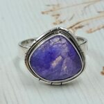 Purple Rainbow Moonstone Size US 6 925 Sterling Silver Ring (RS90-6)
