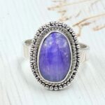 Purple Rainbow Moonstone Size US 8 925 Sterling Silver Ring (RS90-19)