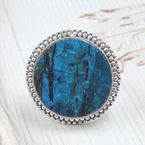 Peruvian Opal Size US 9 925 Sterling Silver Ring (RS49-106)
