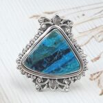 Peruvian Opal Size US 10 925 Sterling Silver Ring (RS49-110)