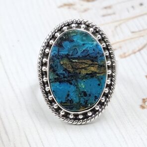 Peruvian Opal Size US 8 925 Sterling Silver Ring (RS49-102)