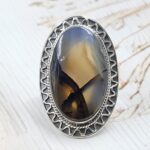 Montana Agate Size US 9 925 Sterling Silver Ring (RS10-337)