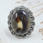 Montana Agate Size US 8 925 Sterling Silver Ring (RS10-336)