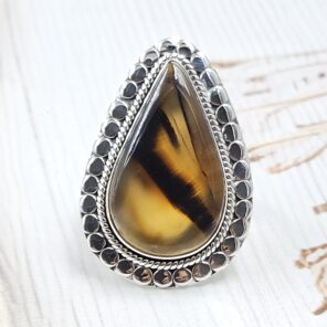 Montana Agate Size US 9 925 Sterling Silver Ring (RS10-341)