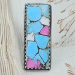 Cotton Candy Turquoise 2.25" 925 Sterling Silver XL Ring (RS69-26)