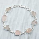 Raw Tourmaline 7.5" 925 Sterling Silver Bracelet (REXT121-53)