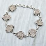 Raw Tourmaline 7.5" 925 Sterling Silver Bracelet (REXT121-52)