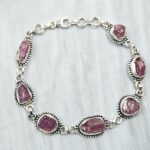 Raw Ruby 7.5" 925 Sterling Silver Bracelet (REXT121-55)