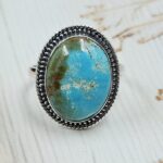 Kingman Turquoise Size US 11 925 Sterling Silver Ring (RS7-329)