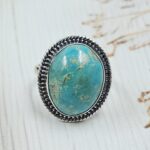Kingman Turquoise Size US 9 925 Sterling Silver Ring (RS7-294)