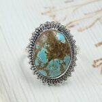 Kingman Turquoise Size US 10 925 Sterling Silver Ring (RS7-320)
