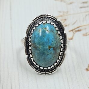 Kingman Turquoise Size US 9 925 Sterling Silver Ring (RS7-291)