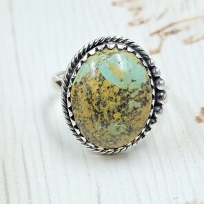 Kingman Turquoise Size US 7 925 Sterling Silver Ring (RS7-282)