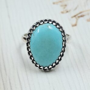 Kingman Turquoise Size US 7 925 Sterling Silver Ring (RS7-283)