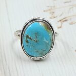 Kingman Turquoise Size US 11 925 Sterling Silver Ring (RS7-331)