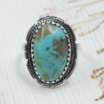 Kingman Turquoise Size US 9 925 Sterling Silver Ring (RS7-297)
