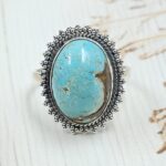 Kingman Turquoise Size US 11 925 Sterling Silver Ring (RS7-328)