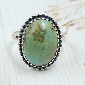 Kingman Turquoise Size US 11 925 Sterling Silver Ring (RS7-321)