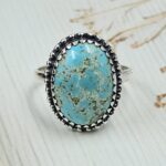 Kingman Turquoise Size US 11 925 Sterling Silver Ring (RS7-330)